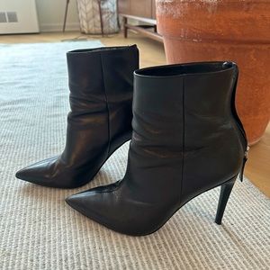 Steve Madden black leather stiletto booties